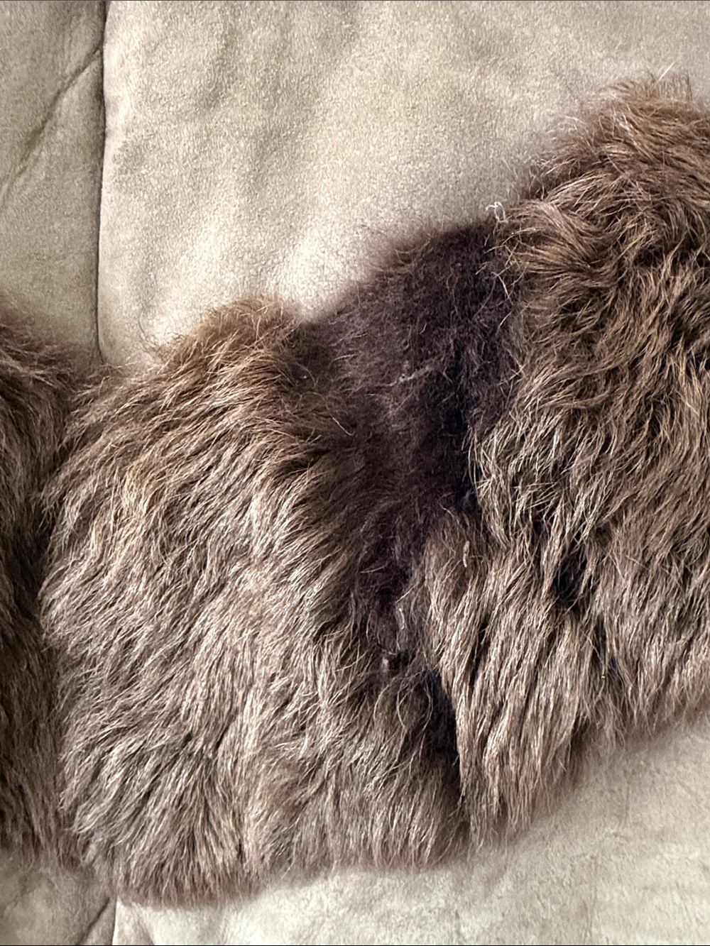 Brown Suede and Shearling Vest with Fur Trim, Vintage - Picture 7 of 12